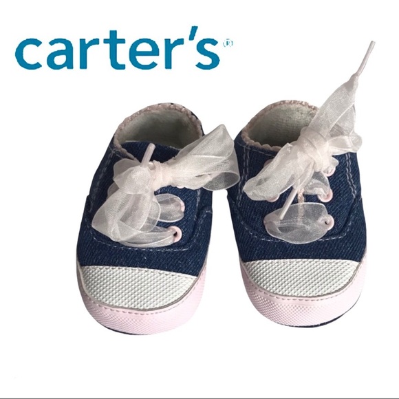 Carter's Chambray Sneaker Crib Shoes - Picture 14 of 14